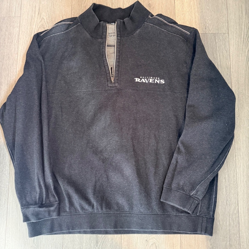 Baltimore Ravens Quarter Zip Reversible Pullover Men's Gray NFL